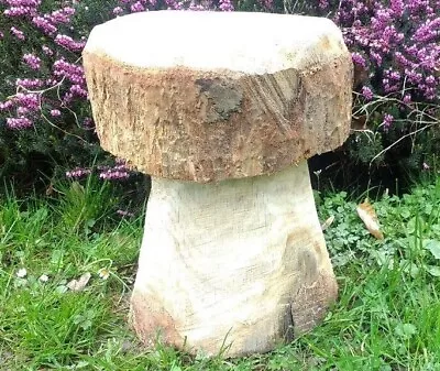 Tree Stump Toadstool Seat Wooden Mushroom Garden Log Chair Woodland Furniture • £25