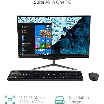 ENTITY Suite 21.5  All-in-One PC - Intel® Celeron® 64 GB SSD Black • £145