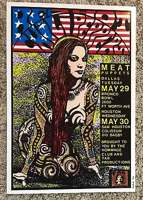 $500 • Buy RED HOT CHILI PEPPERS 1990 DALLAS & HOUSTON Concert Poster Signed By Frank KOZIK
