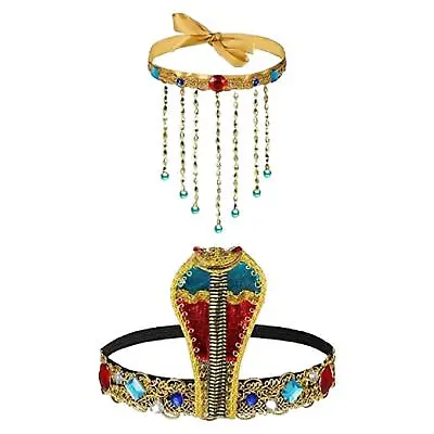2Pcs Egyptian Costume Accessories Exquisite Egypt Queen Headdress Dress Up • £6.79