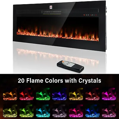 50 Inches Ultra-Thin Electric Fireplace Wall-Mounted & Recessed Fireplace Heater • $196.99