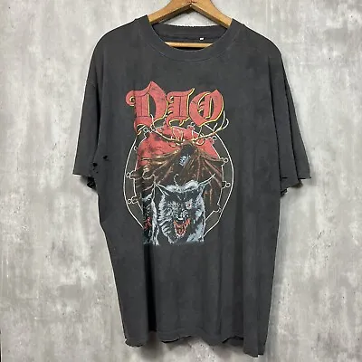 Vintage Dio Lock Up The Wolves World Tour 1990 Shirt Rare XL Vintage Distressed • $220