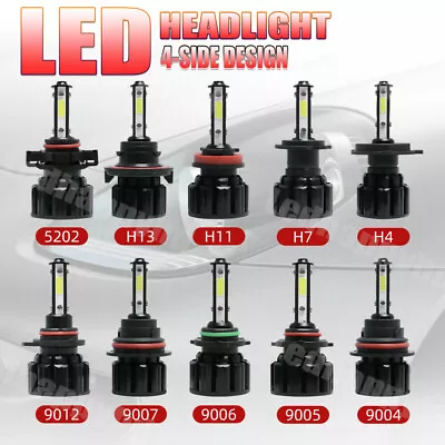 4Side LED 9004 9005 9006 9007 9012 5202 H4 H11 H13 Headlight Hi-Lo Beam Foglight • $14.99