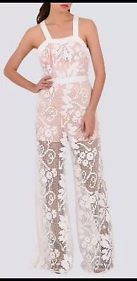 Alice McCall Billsberry White Lace Jumpsuit Size 6 • $90