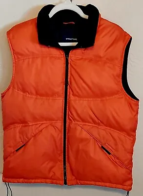 VTG Structure Puffer Vest Marty McFly Style Tech Pocket Men's Down Orange Medium • $25