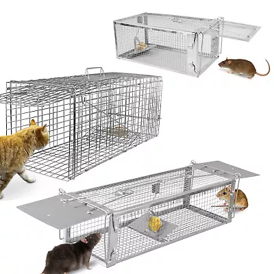 Humane Live Animal Trap 1 / 2 Doors Rodent Cage For Rabbits Cat Raccoon Squirrel • $18.99