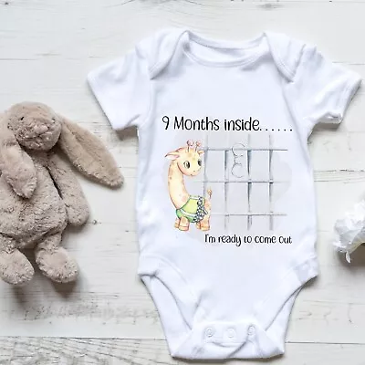 9 Months Inside Baby Vest New Born GIrl Boy Baby Shower Present • £6.99