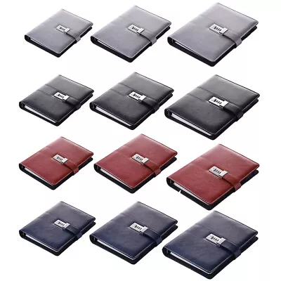 Business Journal With Combination Lock Passcode Leather Journal A5 B5 Notebook • $35.99