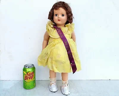 Walking Wanda Doll 1950s ADVANCE DOLL CO Windup 18  Hard Plastic Walker WORKING • $125