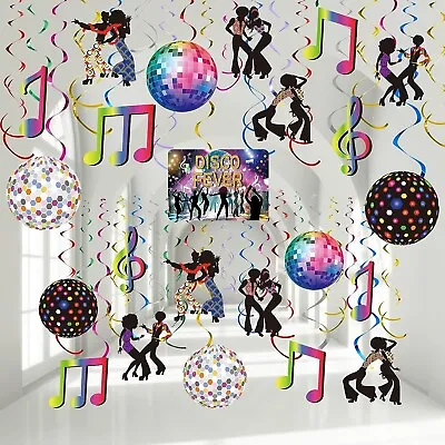 53 Pieces Disco Party Decorations Shining Disco Ball Sign 70s Party Hanging For • £13.54