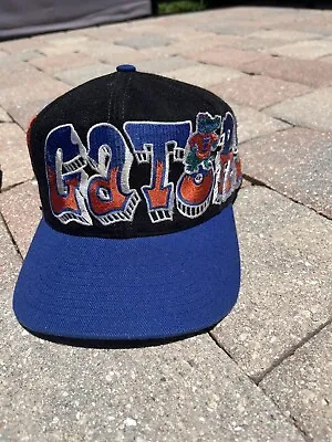 Rare Vintage 90s Top Of The World Florida Gators Graffiti Snapback BLACK DOME • $199.99