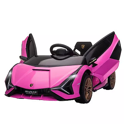 HOMCOM Lamborghini SIAN 12V Kids Electric Ride On Car Toy W/ Remote Control • £164.99