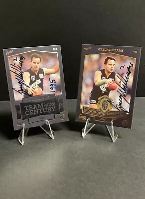 Signed Carlton Team Of The Century & Brownlow Cards Great Gregg Williams Rare 🔥 • $49.99