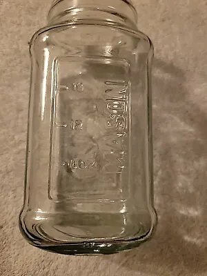 Vintage Clear Glass Square Shoulder Quart MASON Jar With Measurements • $15