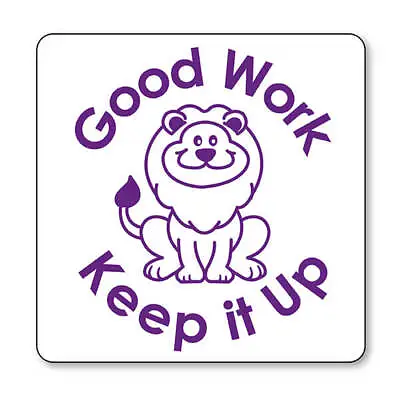 £9.96 • Buy Good Work Keep It Up Lion School Teacher Marking Feedback Stamper 25mm Purple