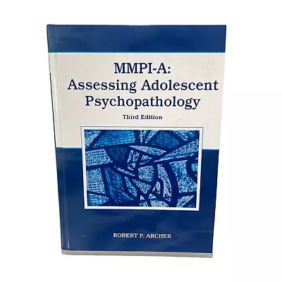 Mmpi-A Assessing Adolescent Psychopathology By Archer Robert P 3rd Edition • $14.99