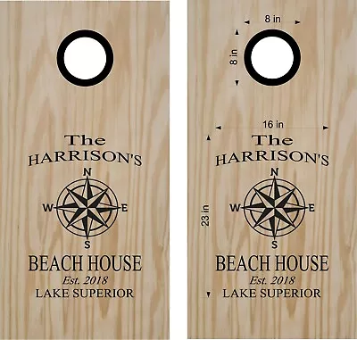 Compass Wedding Cornhole Decals Family Monogram Decal Stickers • $35