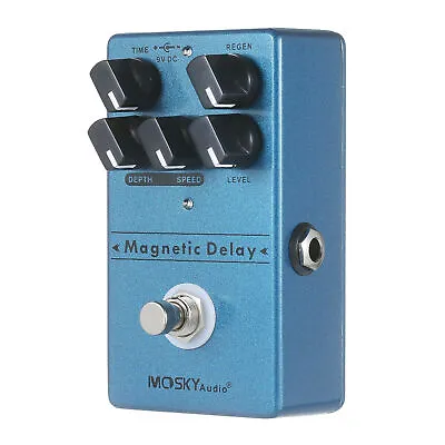 Mosky Magnetic Delay Echo Guitar Effect Pedal Time Depth Rate Regen Level Y7O9 • $26.31