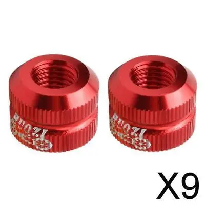9X Bike Tire Law Mouth Nut Tire Inner Tube Valve Valve Nut Replacement New Red • £8.99