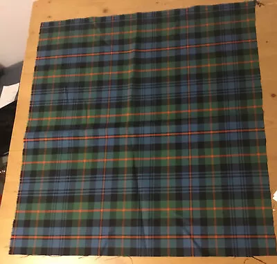 Murray Of Atholl Ancient Tartan Fabric Lightweight 100% Wool 61cm X 58cm • £19