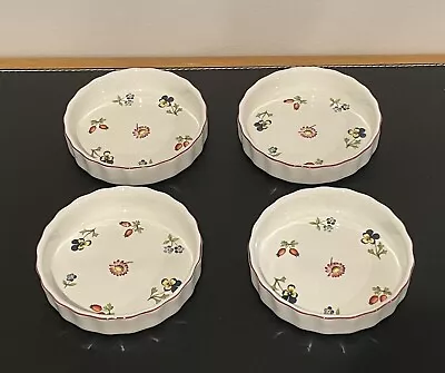 4 Villeroy Boch Petite Fleur Individual Quiche Baking Dishes Brown Mark • $99.99