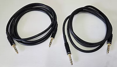 Pair Monoprice Premier Series Cable 1/4in TRS To 1/4in TRS 6ft Gold Plated • $9.99