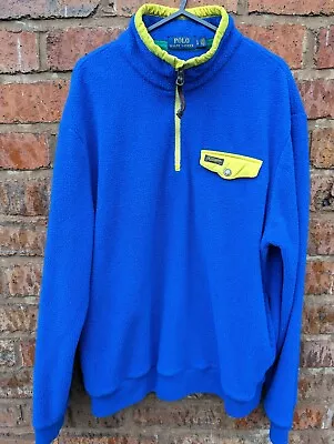 £11 • Buy Ralph Lauren Polo Sportsman Respect Wildlife Motif Fleece Quarter Zip L 