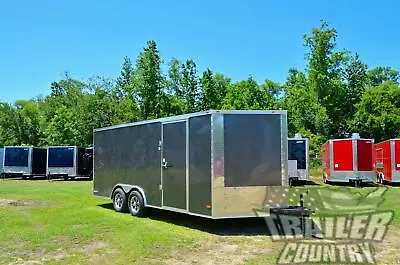 NEW 2024 8.5 X 18 V Nosed Enclosed Cargo Race Car Toy Hauler Trailer LOADED! • $11395