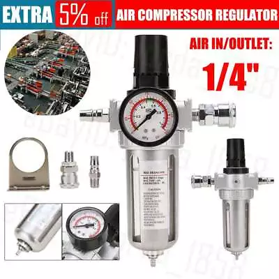 1/4' Air Compressor Regulator Pressure Filter Moisture Trap Water Oil Separator • $25.95