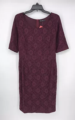MIKAROSE Women's Floral Lace Burgundy Dress Womens Size Small Back Zip NWT • $17.99