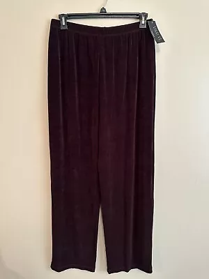 Vikki Vi Classic Women's Full Length Pants 1X Brown Pull On Elastic Waist NEW • $44.99