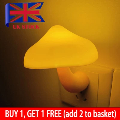 £3.99 • Buy EU Plug/ Warm White Light Control Mushroom Wall Lamp Socket Lamp LED Nightlights