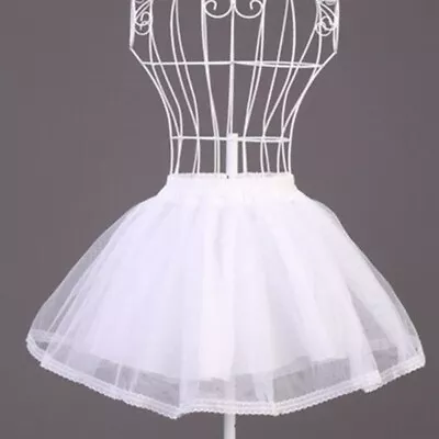 Women Girls Double Layers Solid Color Short Tulle Petticoats Elastic Waistband A • £7.15