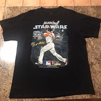 Miami Marlins Star Wars T-Shirt Giancarlo Stanton 2014 Black Men's Size XL  • $16.99