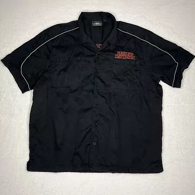 Harley Davidson Mechanic Shirt Men’s 2XL XXL Black Button Down Short Sleeve Fire • $39.97