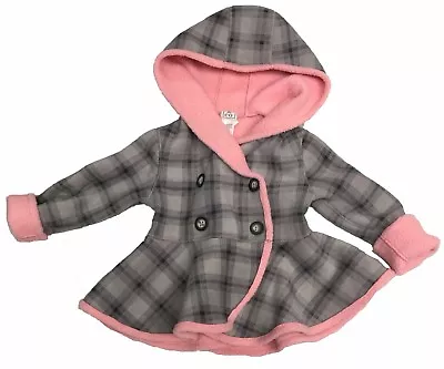 Mack & Co. Fleece Jacket Reversible Gray Plaid/Pink • $27.99