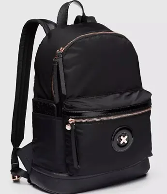 $113.95 • Buy MIMCO Bag Backpack Black Back Pack Zip Daydream ROSE GOLD Logo BNWT RRP$199 New
