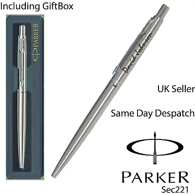 £115.99 • Buy Personalised Engraved Parker Classic Steel Silver Ball Point Pen -christmas Gift