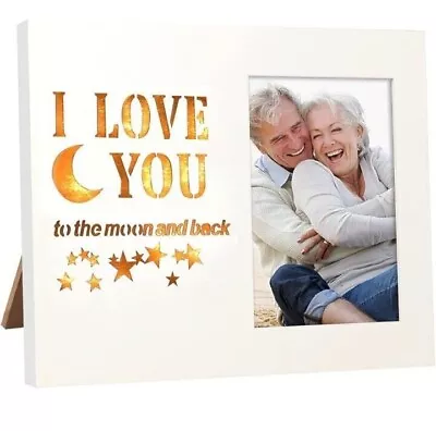 Picture Photo Frame I Love You To The Moon And Back LED Light Up Couples Gifts • £14.99