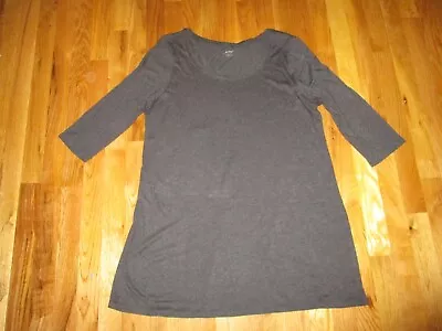 J. Jill Pure Jill Charcoal Gray Ballet Sleeve Scoop Neck Tunic Top Size Large • $15.99