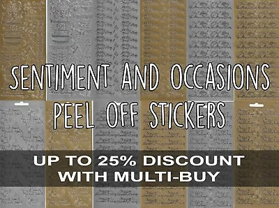 £1.75 • Buy Sentiment & Occasions Peel Off Outline Stickers For Card Making Gold Or Silver