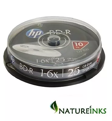 £8.99 • Buy 10 Genuine HP 69321  Bluray 25GB 6x BD-R SL Blank Discs Spindle Taiwan