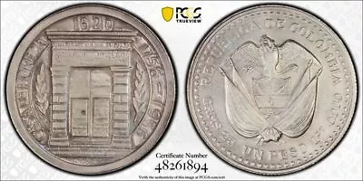 1956 PCGS UNC Detail COLUMBIA - 200th Anniversary Popayan Mint Peso Coin #47192A • $79.95
