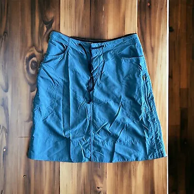 Mountain Hardwear  Outdoor Skirt Knee Blue/Slate Gray Solid Pockets Size 8 • $22.95