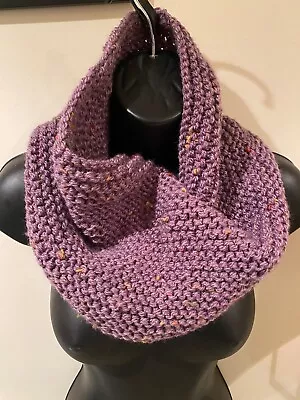 £11 • Buy “Snood Dude” Hand Knitted Chunky Snood Scarf Neck Warmer Cowl Lavender Mix 🎁