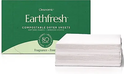 Cleanomic Earthfresh Fabric Softener Sheets  Dryer Sheets Unscented (80 Sheets) • $9.99