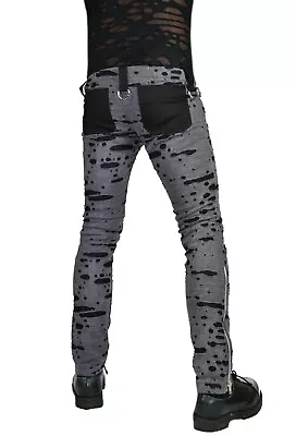 Shrine Punker Decay Moto Gray Steampunk Punk Jeans Zombie Rocker Pants  • $149