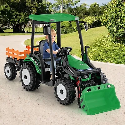 12V Kids Ride On Tractor Toddlers Excavator Ride On Toy 2-in-1 Ground Loader • £284.95