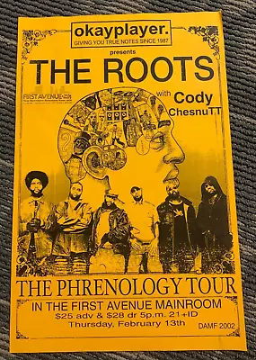 2002 Vintage Poster  The Roots  Phrenology Tour @ First Avenue Mainroom DAMF • $9.95