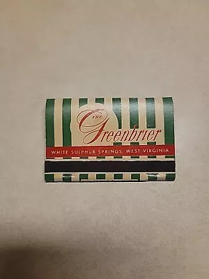 The Greenbrier  White Sulphur SpringsWest VA- Vintage Matchbook With Matches • $12.95